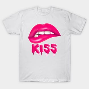 Lips 'Kiss' - Graphic Design Tee T-Shirt